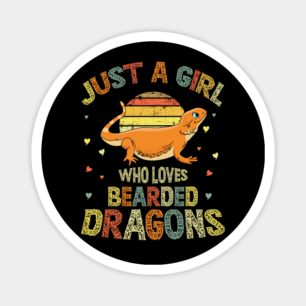 Just A Girl Who Loves Bearded Dragons Magnet by teewyld